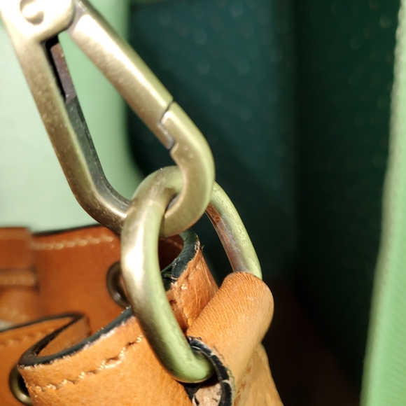 PRATESI EUC DRAWSTRING LEATHER BUCKET BAG - Picture 4 of 10